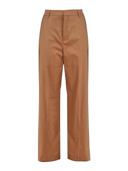 High-waisted cotton trousers