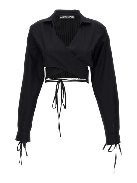 Criss cross cropped shirt