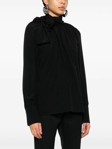 Blouse With Knot Collar