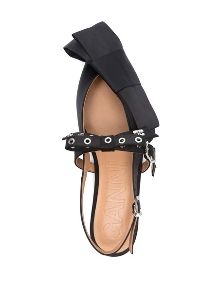 Big Bow Slingback Ballerina Satin