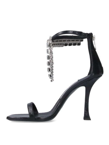 Slogback sandals with rhinestones