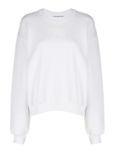 Crewneck cotton sweatshirt with logo