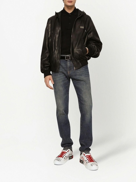 Straight leg denim jeans