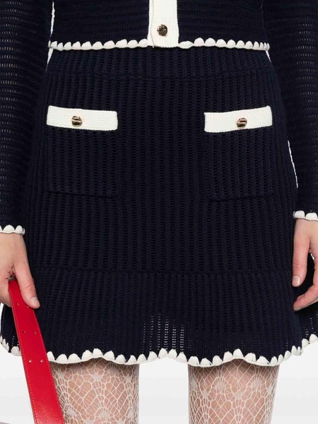 Crochet Contrast Trim Mini Skirt