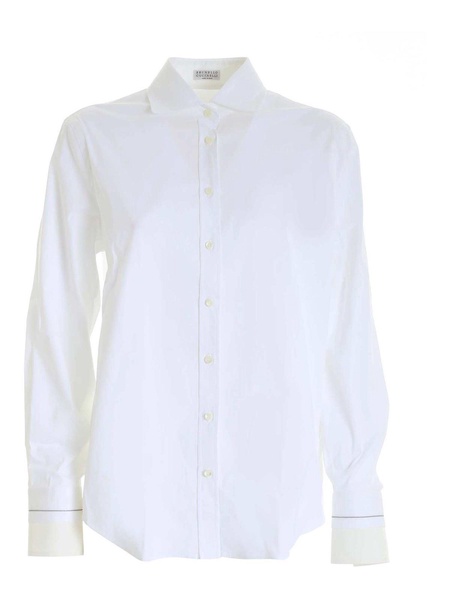 Mini beads on the cuffs shirt in white