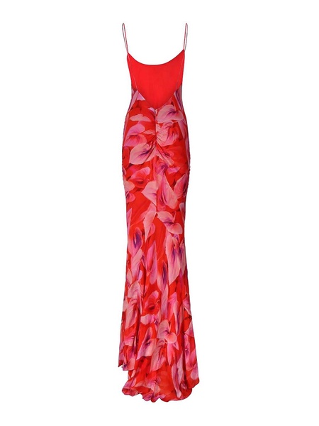 Isabelle printed georgette long dress