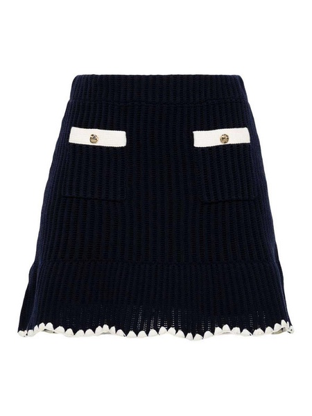 Crochet Contrast Trim Mini Skirt