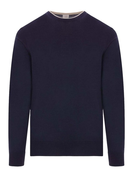 Round Neck Sweater Blue Sand