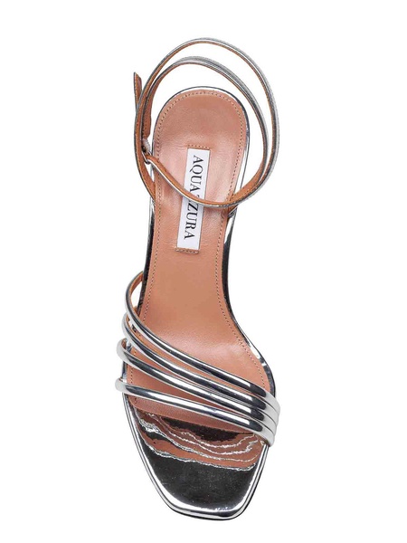 Sandal in Mirror Effect Leather