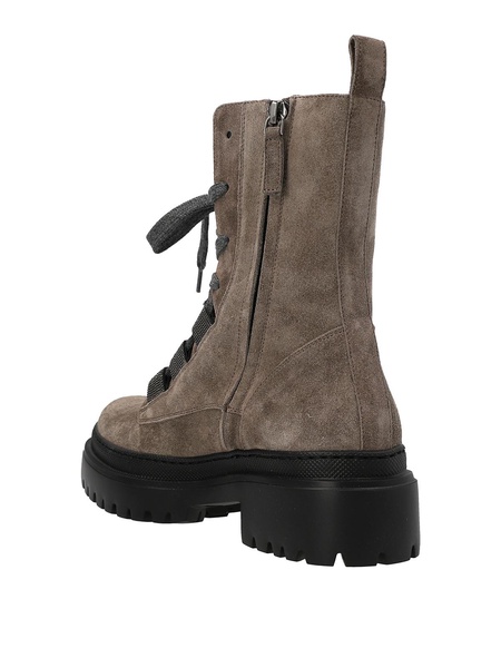 Suede combat boots