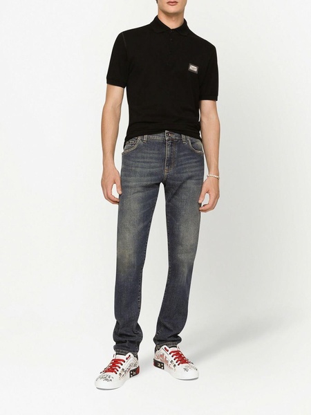 Straight leg denim jeans