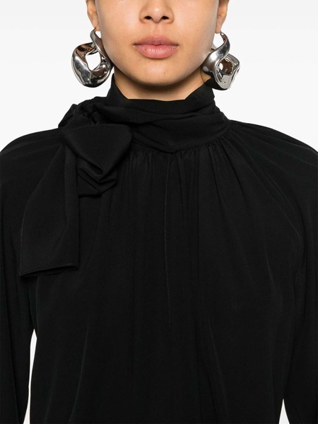 Blouse With Knot Collar