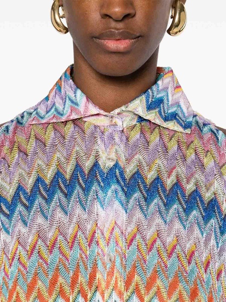 Zigzag Pattern Oversized Shirt