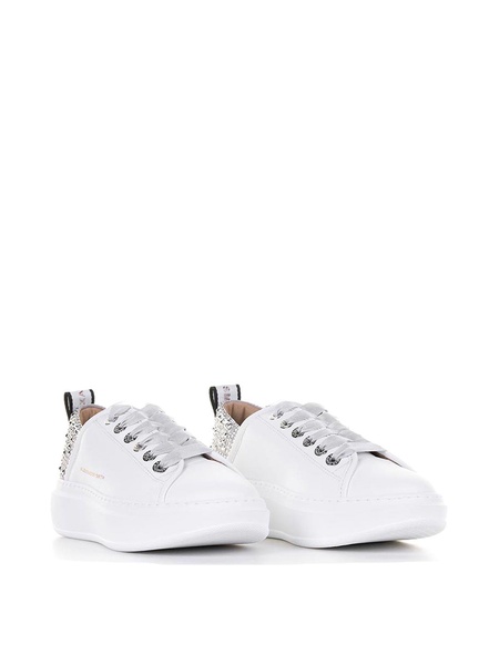Wembley Sneaker In Leather And Rhinestones