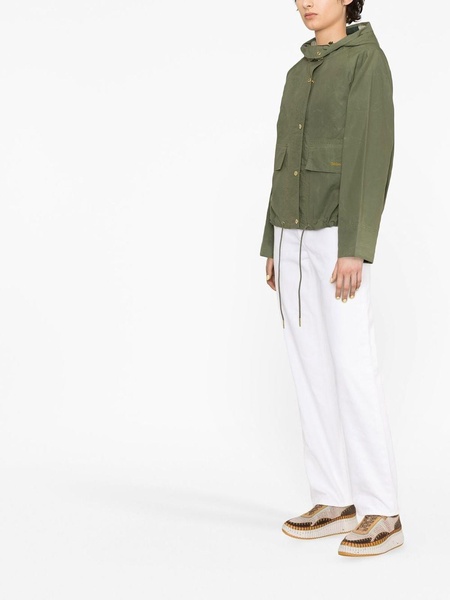 Rain jacket with hoodie and coulisse