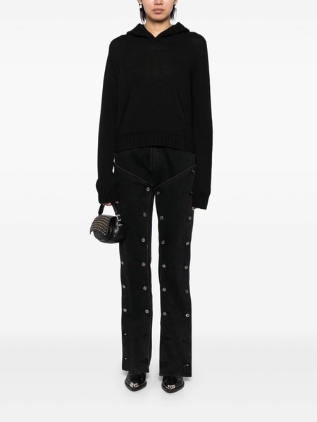 Curved Logo Knitted Hoodie