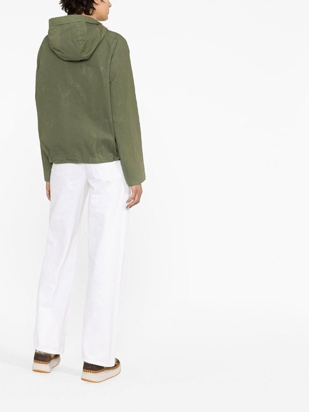 Rain jacket with hoodie and coulisse