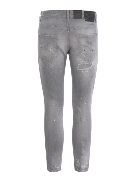 Faded ripped effect skinny jeans