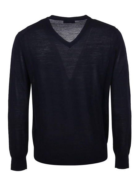 Cotton V neck knitted pullover