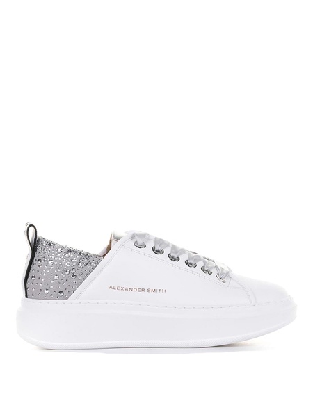 Wembley Sneaker In Leather And Rhinestones