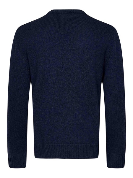 Navy Blue Wool And Cashmere Knit Sweater