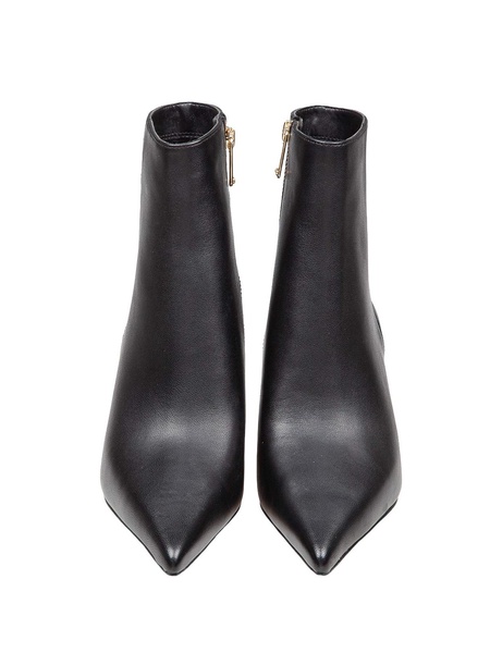 Luna Ankle Boot In Leather With Mirrored Heel