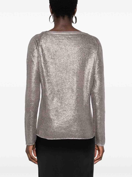 Laminated crewneck