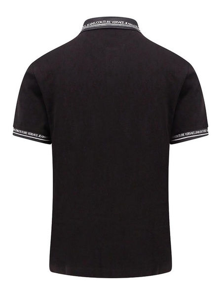 Cotton polo shirt with logoed profiles
