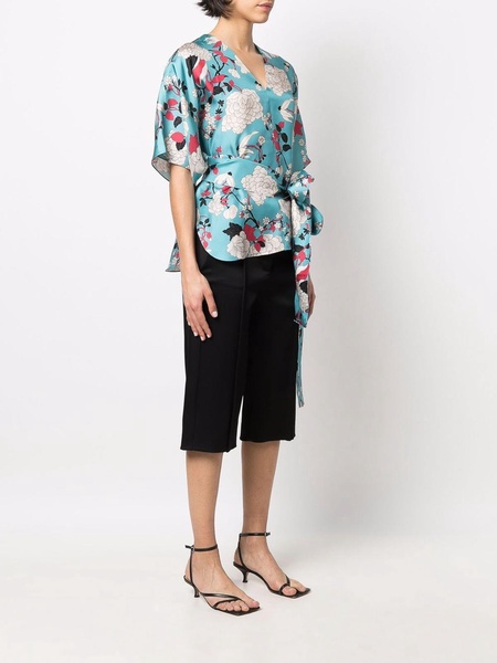 Belted silk blouse