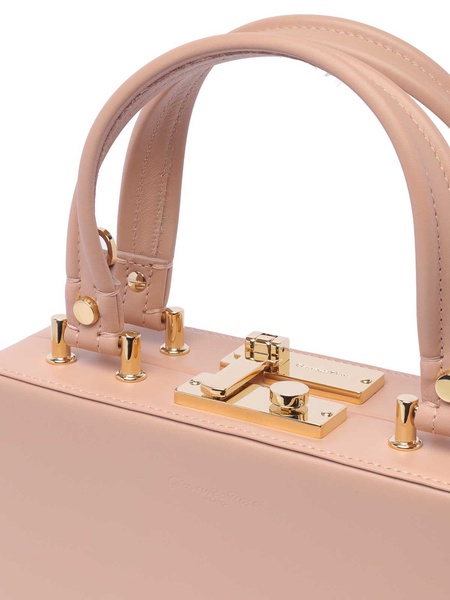 Val peach handbag push lock