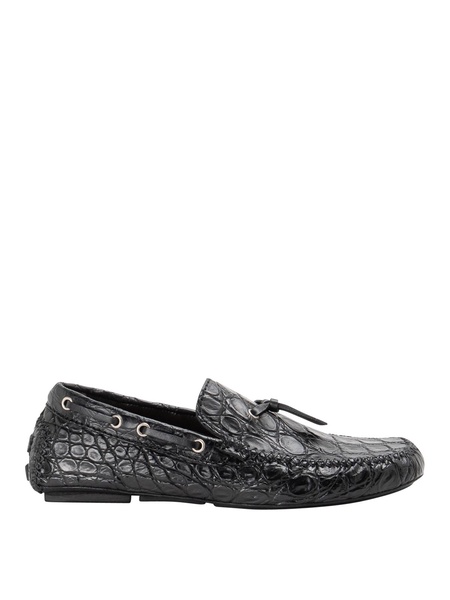 Black leather loafer