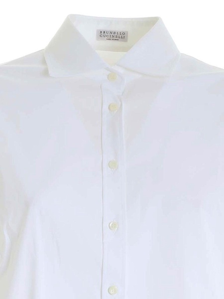 Mini beads on the cuffs shirt in white