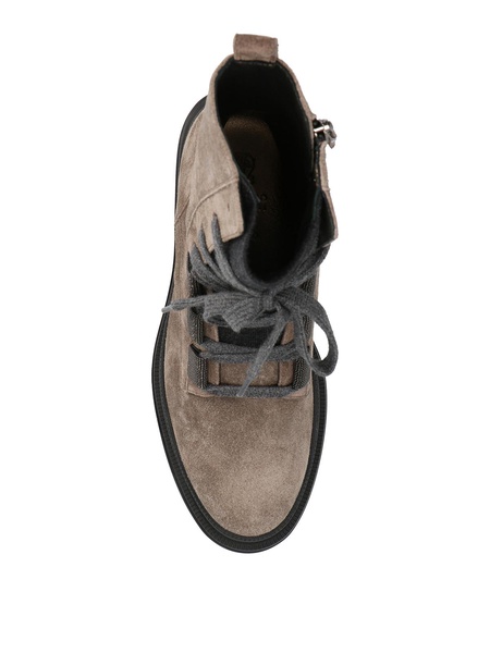 Suede combat boots