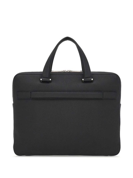 Monogram-Embossed Leather Briefcase