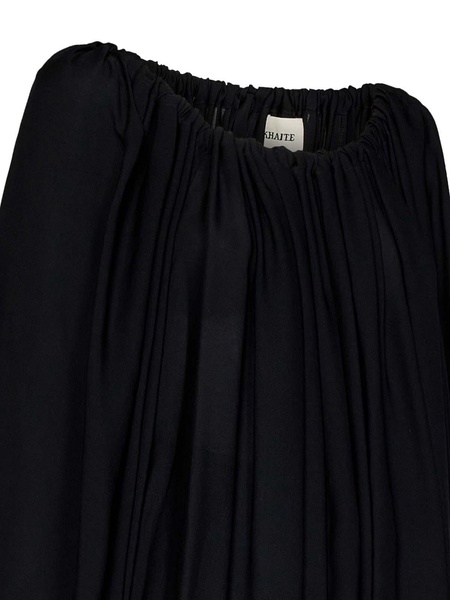 Silk Georgette Long-Sleeved Draped Top