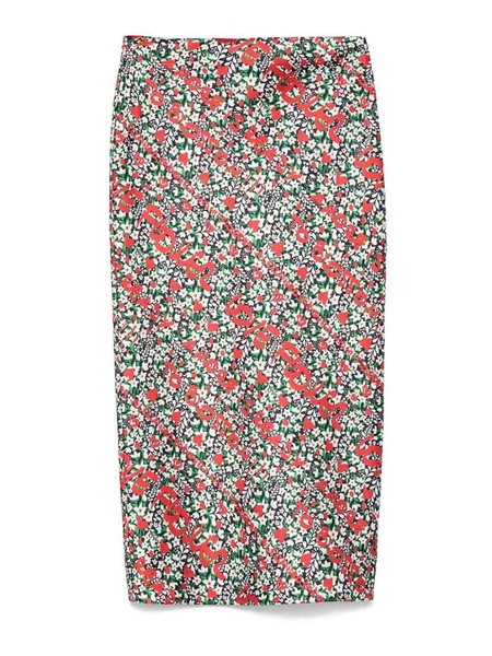 Floral-Print Midi Skirt