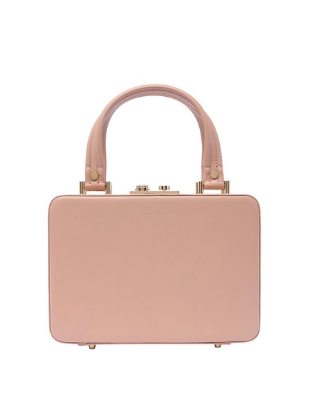 Val peach handbag push lock