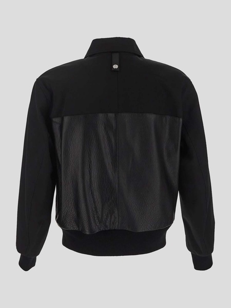 Leather bomber jacket