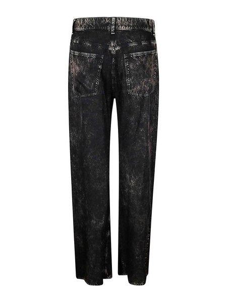 Wide trousers in denim-effect viscose