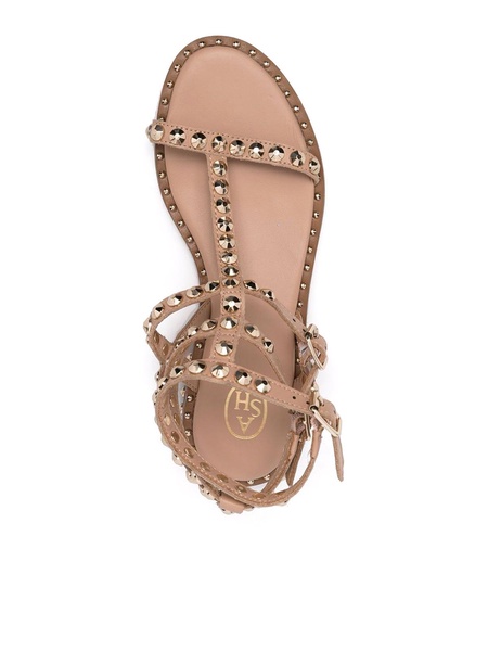 Multi strap leather sandals with studs