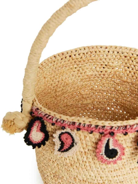 Paisley rafiaa basket bag