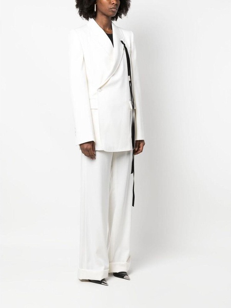 White Edith wrap blazer