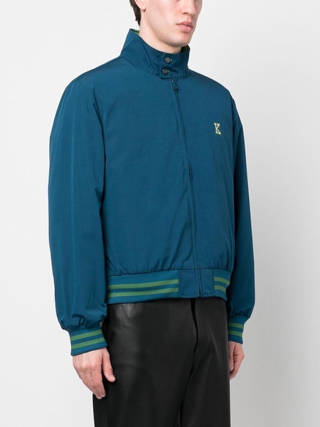 Graphic logo-print jacket with stripe trim