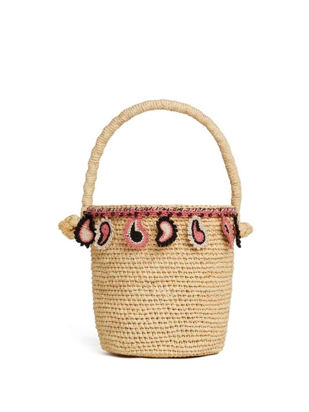Paisley rafiaa basket bag