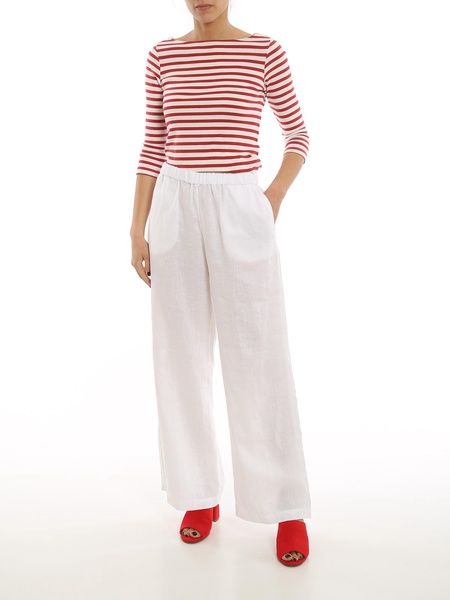 Linen wide leg trousers