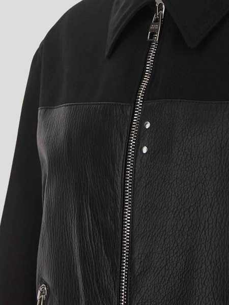 Leather bomber jacket