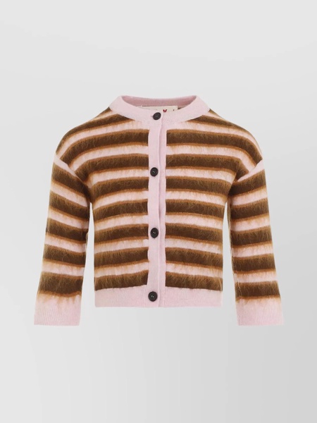 Striped Virgin Wool Cardigan