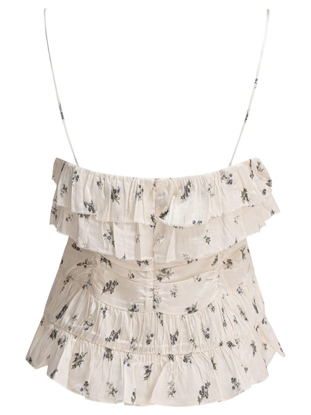 Printed Satin Slip Top Tops White