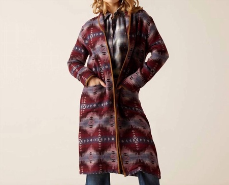 mckenzie blanket coat in multi volcanic