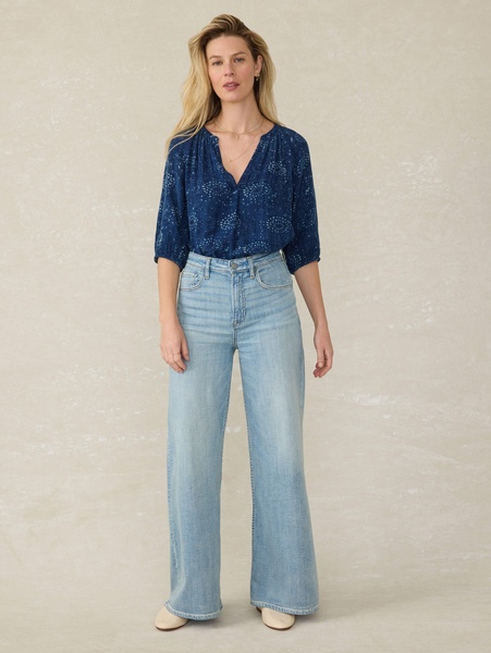 Seacliff Top - Indigo Isle Print